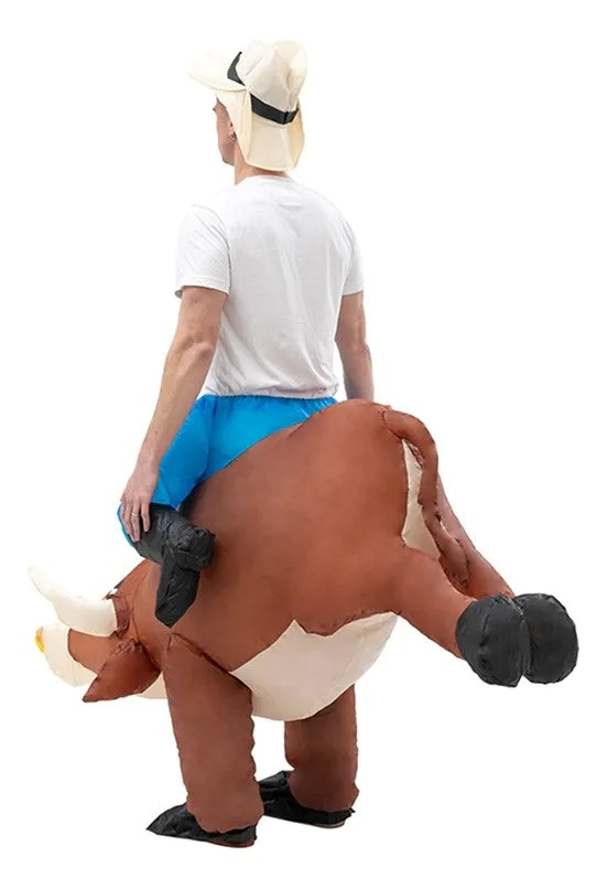 Disfraz Inflable De Vaquero Y Toro + Sombrero Adulto 150-190cm