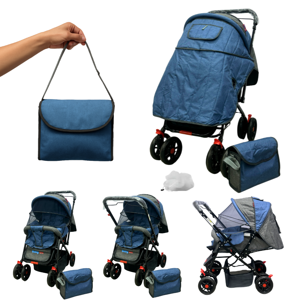 Coche de bebé Baby On Deluxe Con Capota Extra Grande Reversible