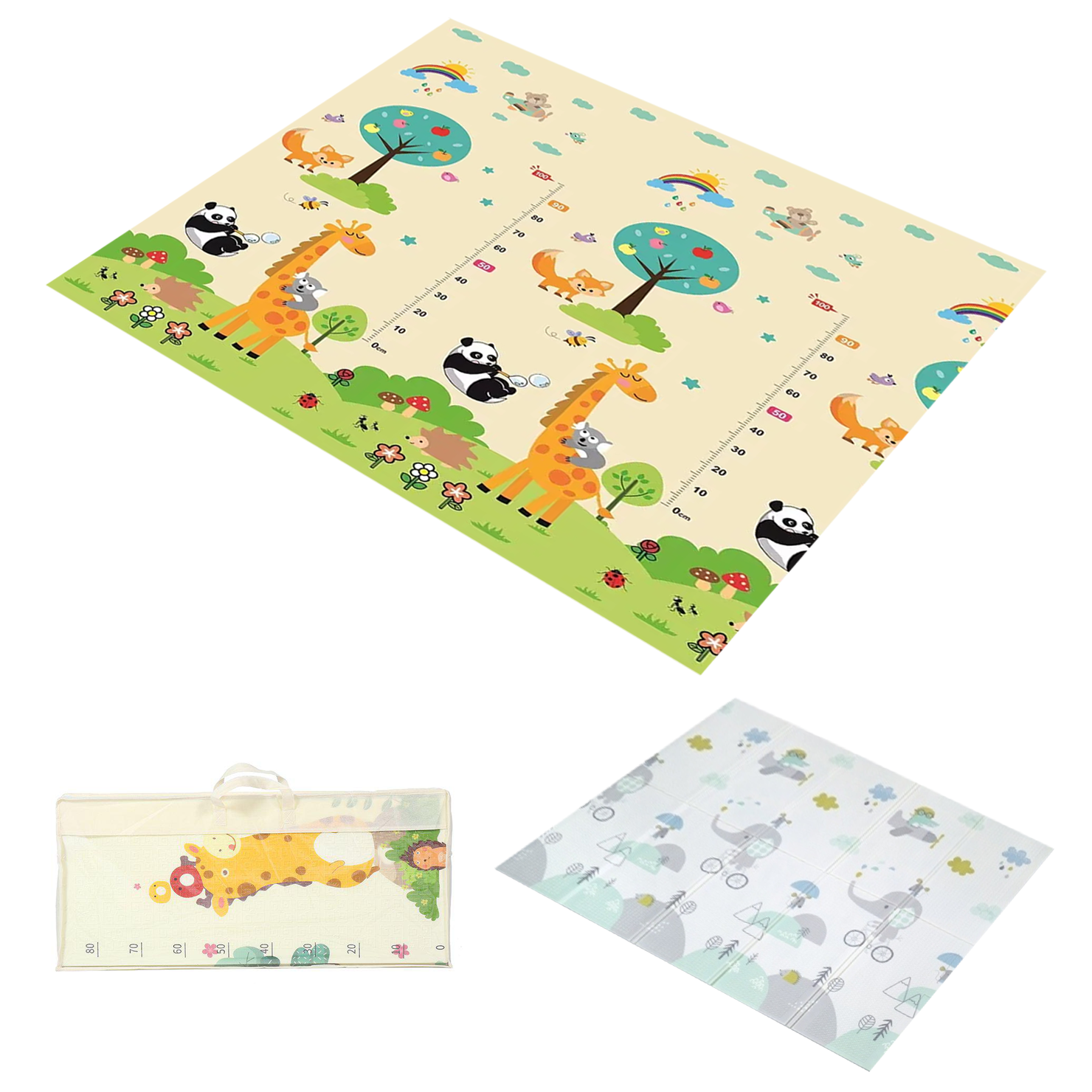 Tapete Extra Grande Plegable Para Bebé 200x180 Cm Doble Faz