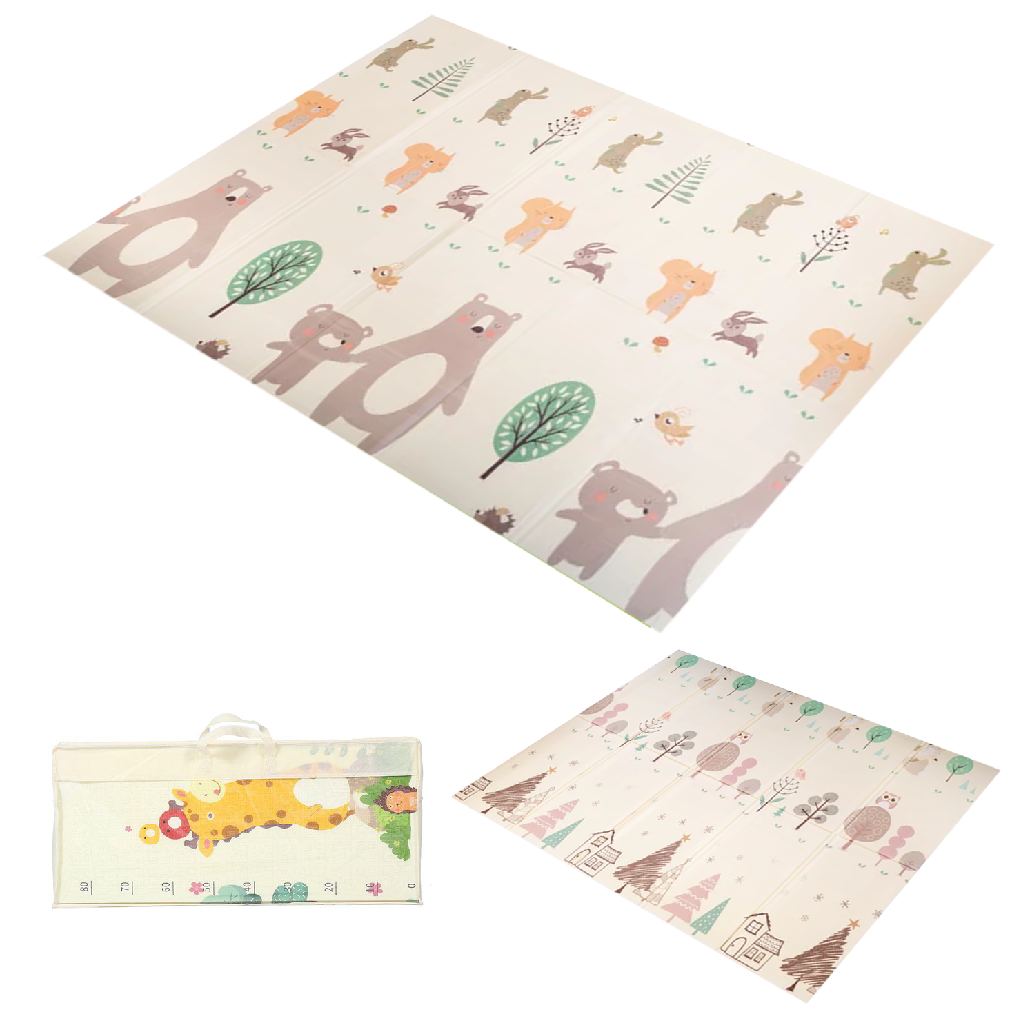 Tapete Extra Grande Plegable Para Bebé 200x180 Cm Doble Faz
