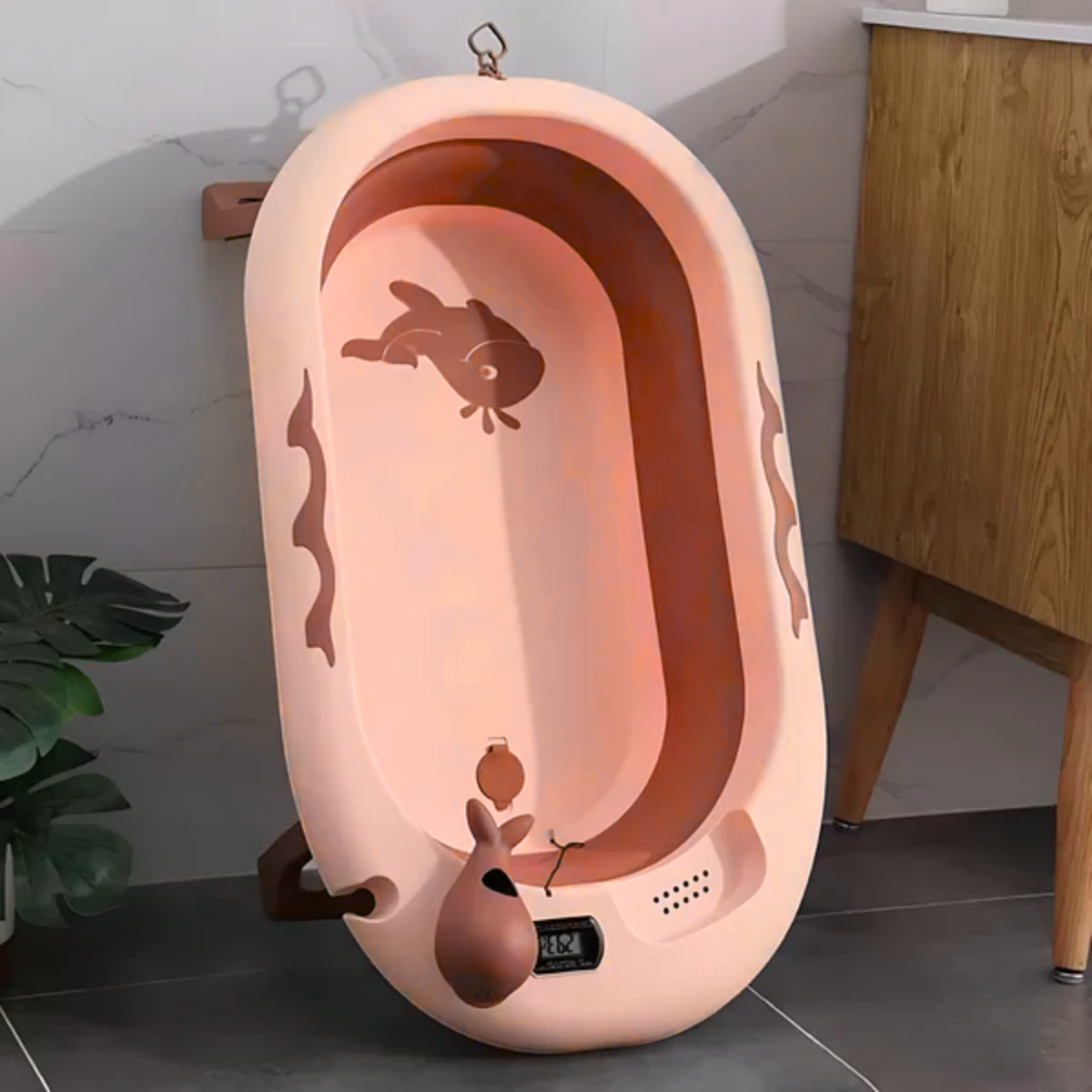 Bañera Plegable GRANDE! BabyOn + Ducha Electrica + Nadador