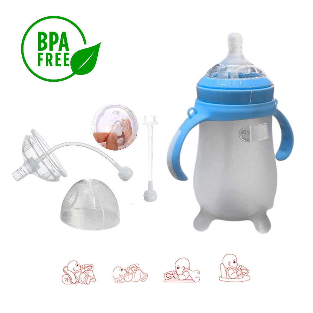 Tetero Biberon En Silicona Cuello Ancho Con Válvula Flexible