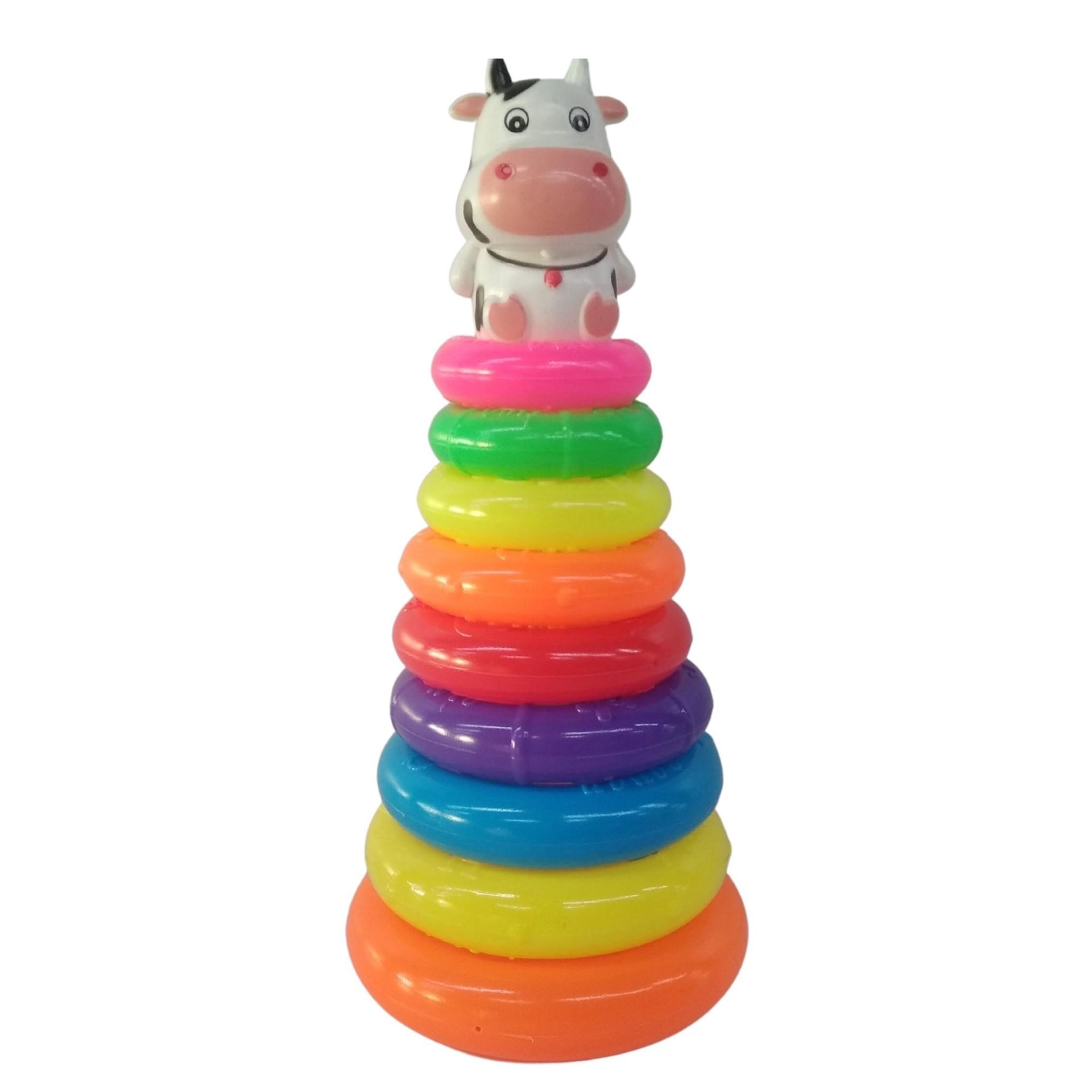 Torre Apilable de Aros de Colores Animales