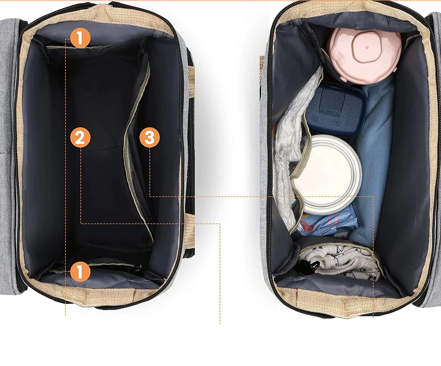 Morral Pañalera Tipo Cuna Con Cambiador 3 en 1