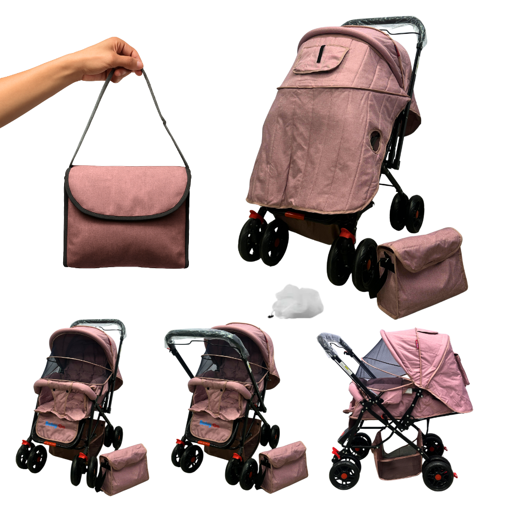 Coche de bebé Baby On Deluxe Con Capota Extra Grande Reversible