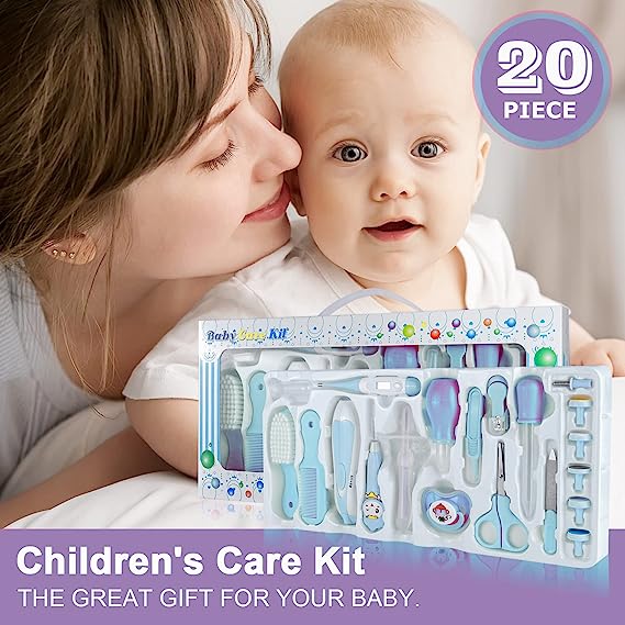 Kit Aseo Cuidado Bebe 20 En 1 Esencial Azul