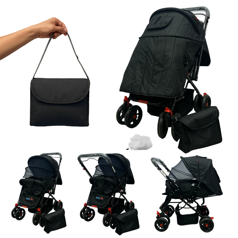 Coche de bebé Baby On Deluxe Con Capota Extra Grande Reversible