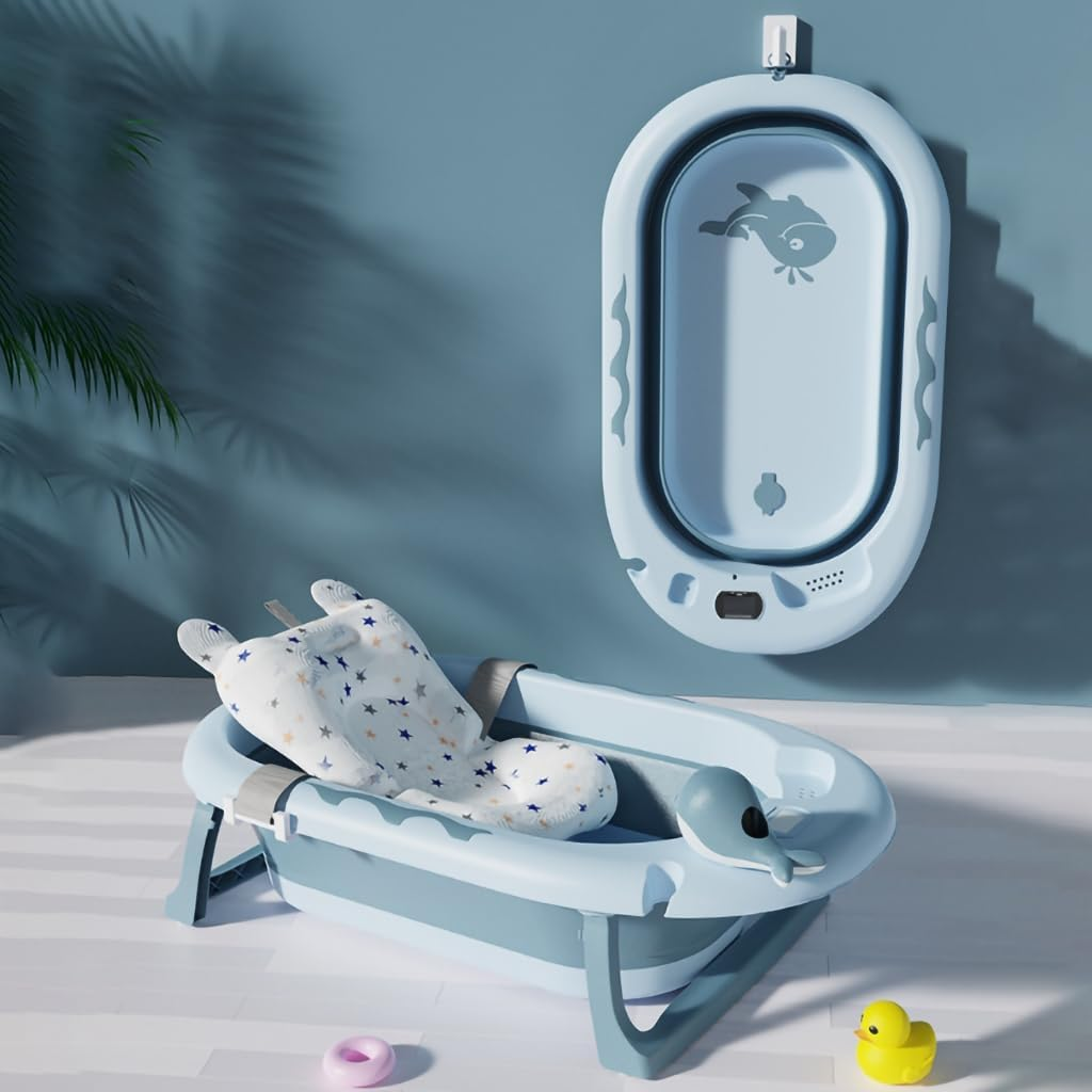 Bañera Plegable GRANDE! BabyOn + Ducha Electrica + Nadador
