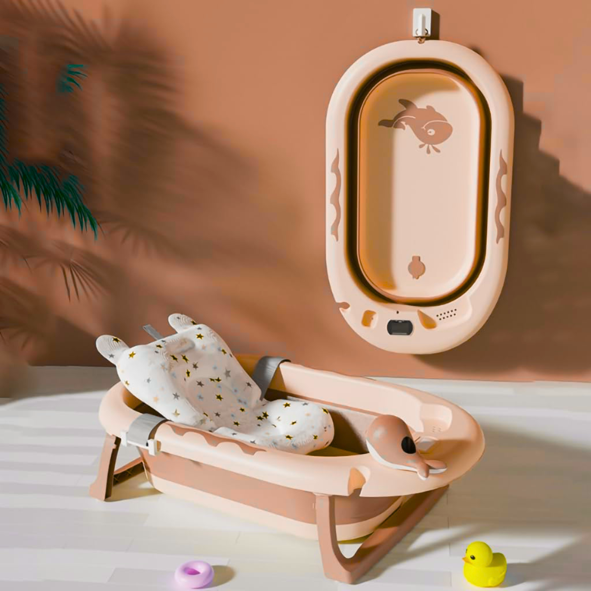 Bañera Plegable GRANDE! BabyOn + Ducha Electrica + Nadador