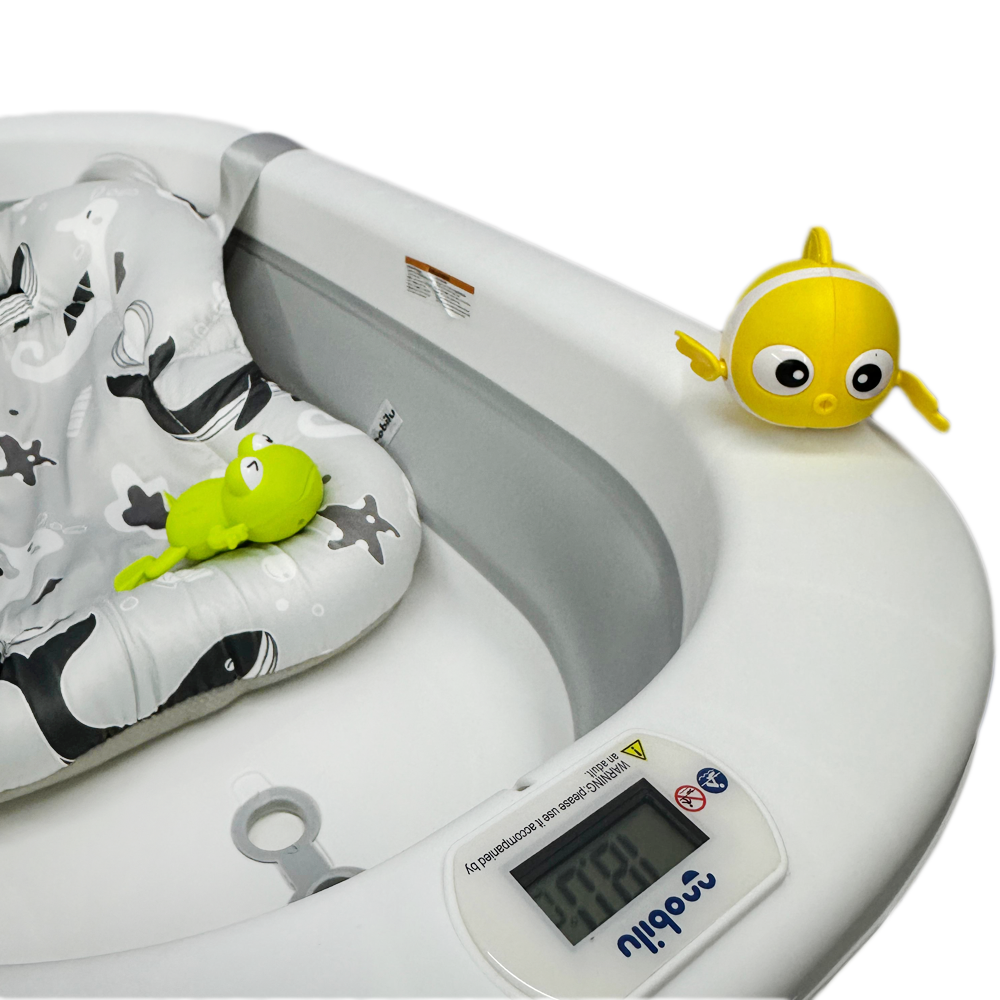 Bañera Para Bebe Plegable Con Termometro +Cojín+Gorro De Baño +Juguetes Flotantes!