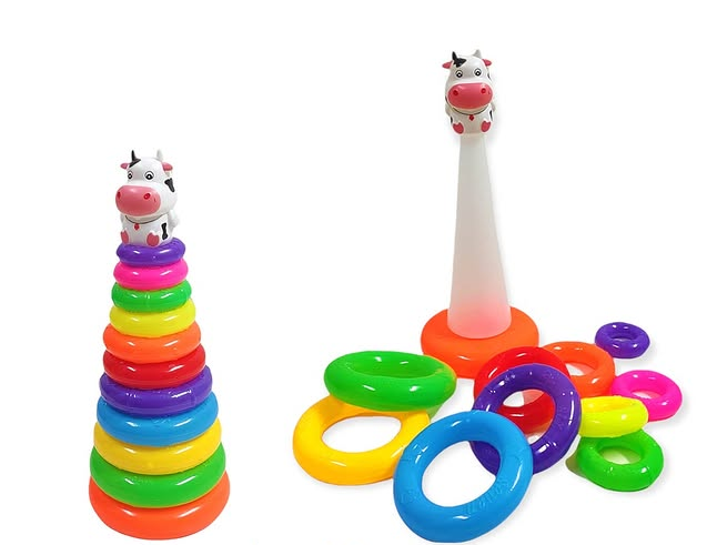 Torre Apilable de Aros de Colores Animales