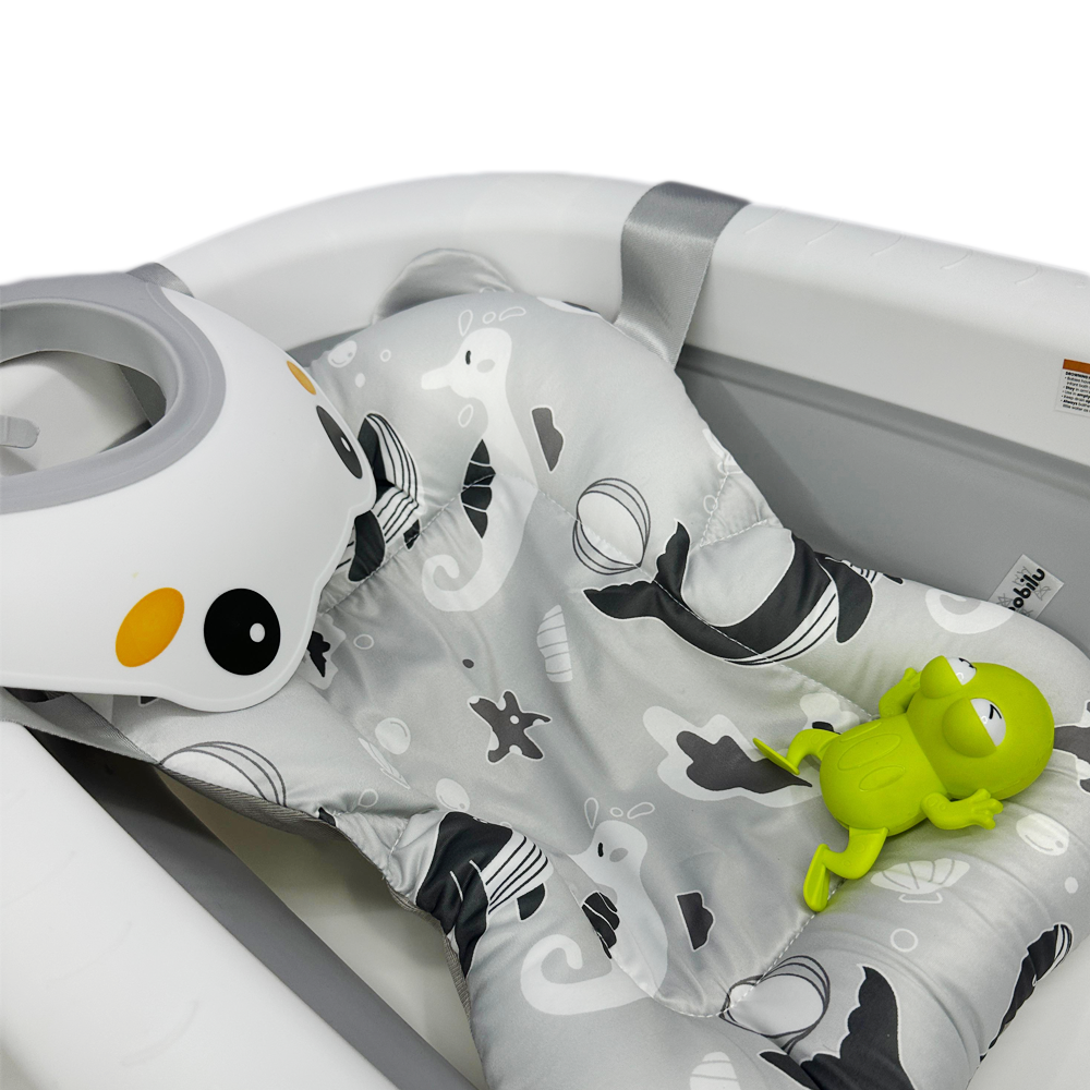 Bañera Para Bebe Plegable Con Termometro +Cojín+Gorro De Baño +Juguetes Flotantes!