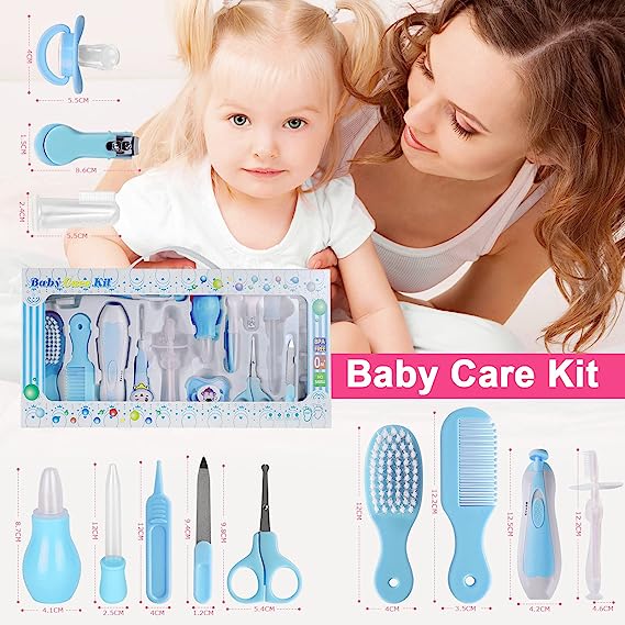 Kit Aseo Cuidado Bebe 20 En 1 Esencial Azul