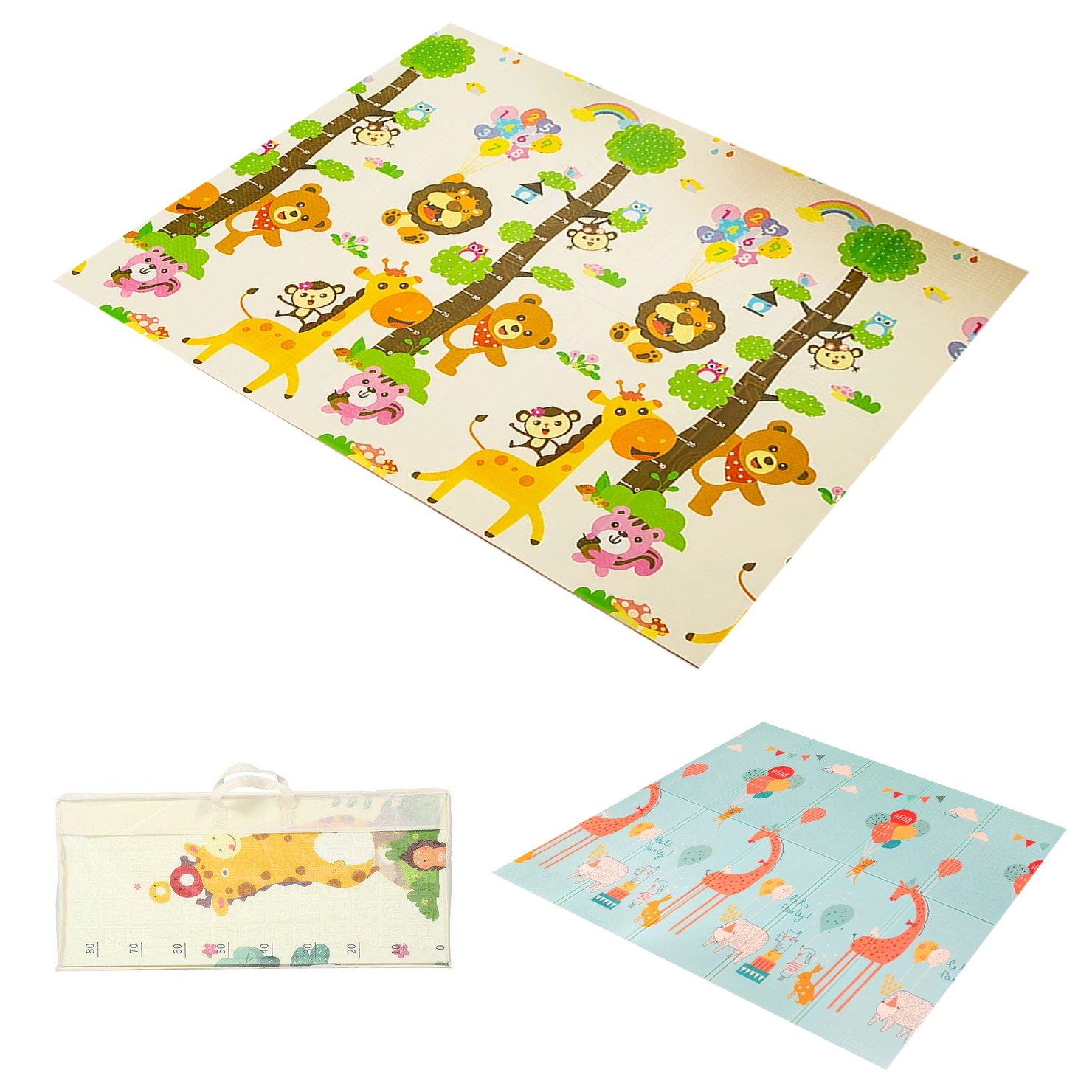 Tapete Extra Grande Plegable Para Bebé 200x180 Cm Doble Faz