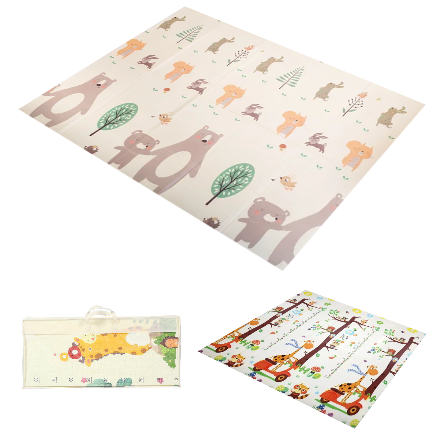 Tapete Extra Grande Plegable Para Bebé 200x180 Cm Doble Faz