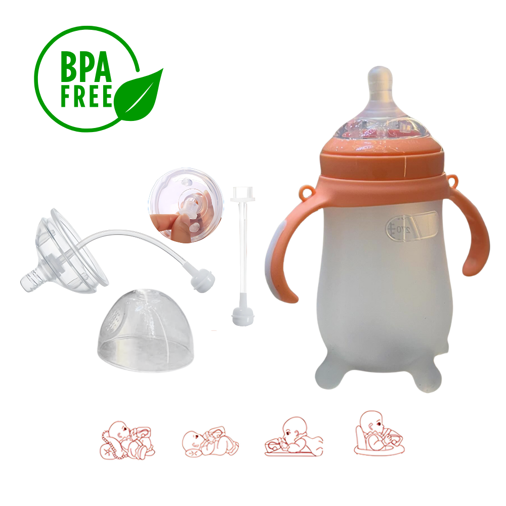 Tetero Biberon En Silicona Cuello Ancho Con Válvula Flexible