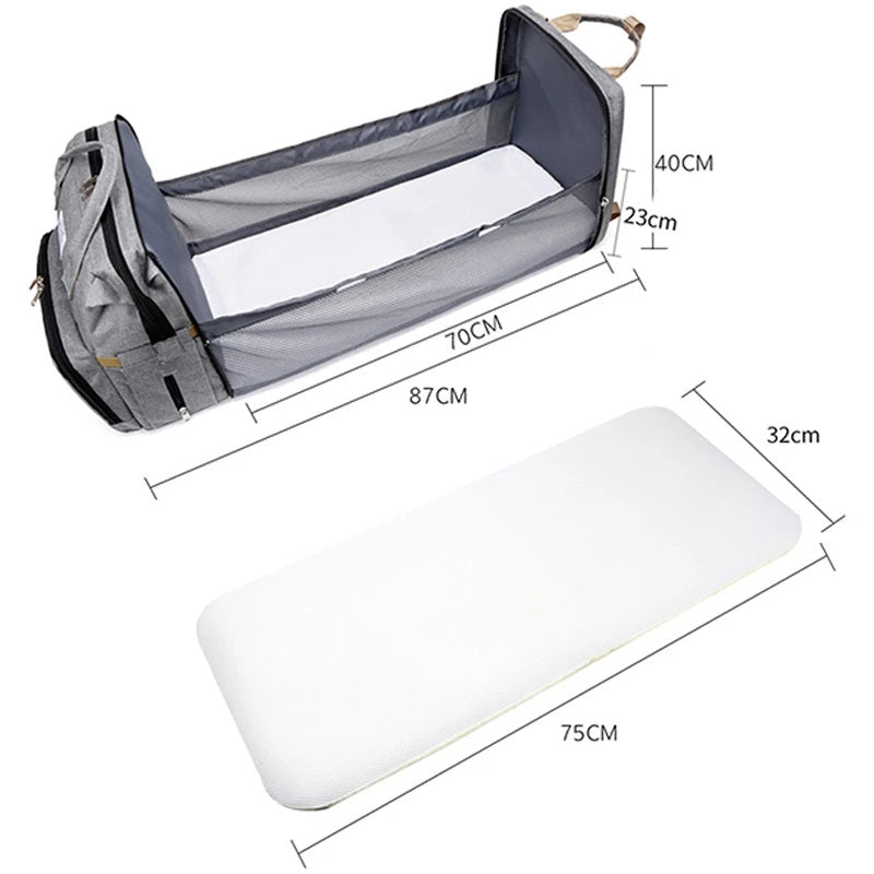 Morral Pañalera Tipo Cuna Con Cambiador 3 en 1