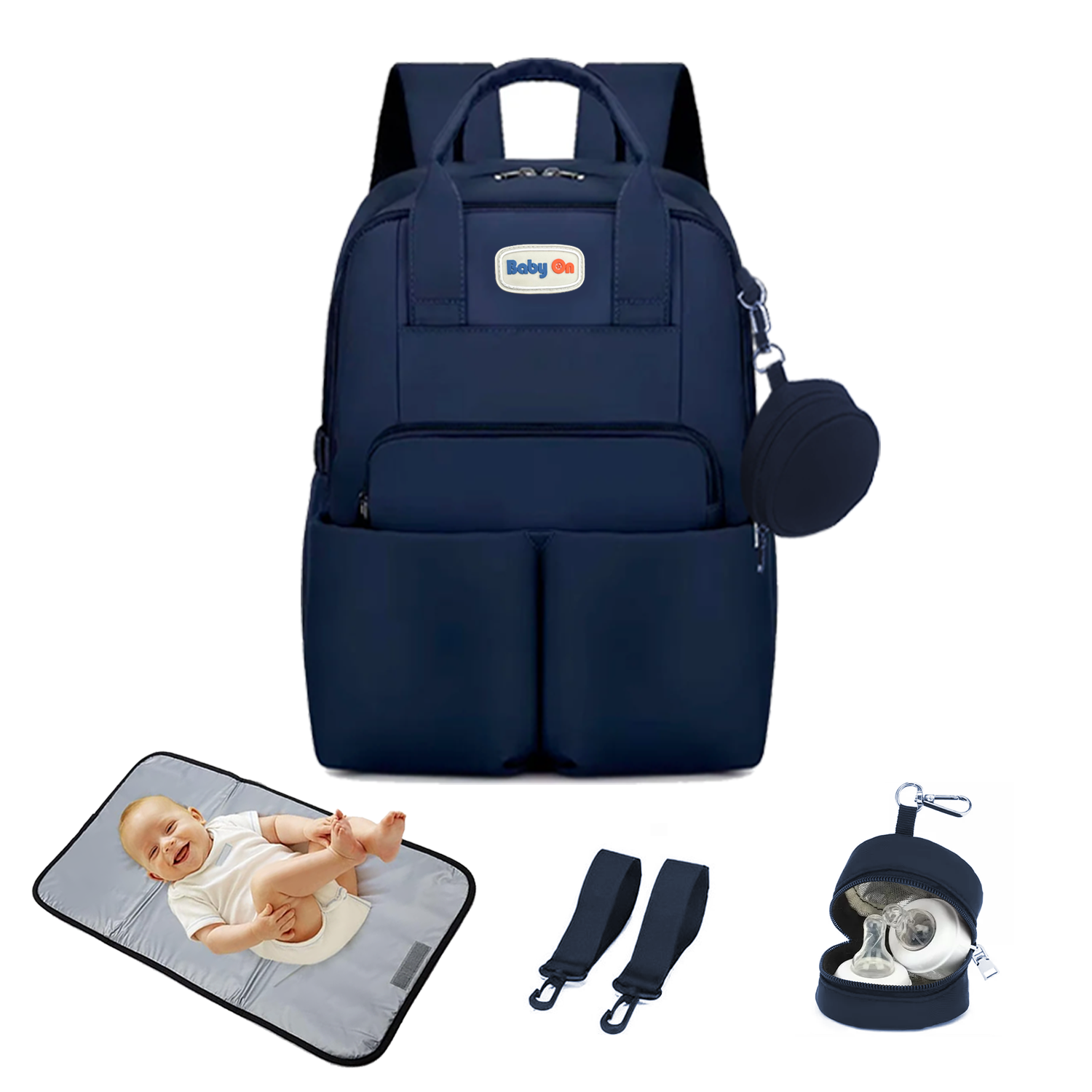 Mochila Pañalera Premium(GRANDE) + Cambiador Multifuncional  Para Bebes Baby On