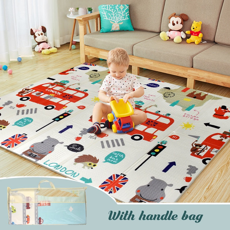 Tapete Extra Grande Plegable Para Bebé 200x180 Cm Doble Faz