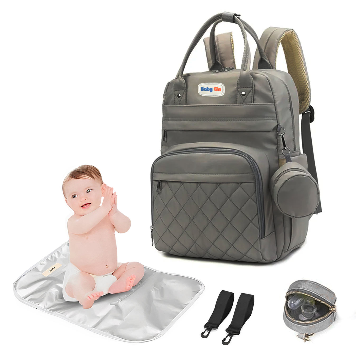 Morral Pañalera De Lujo Con Monedero Y Cambiador Para Bebe