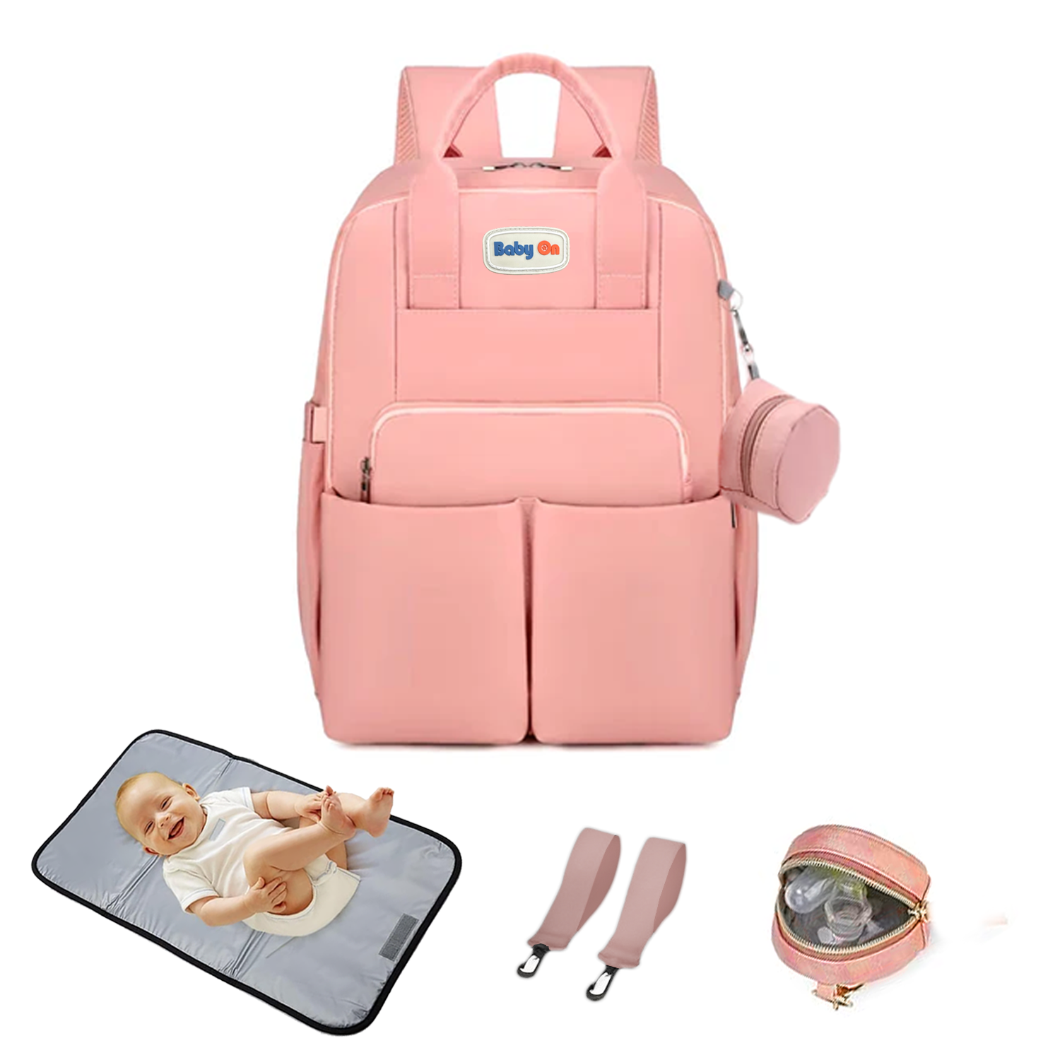 Mochila Pañalera Premium(GRANDE) + Cambiador Multifuncional  Para Bebes Baby On