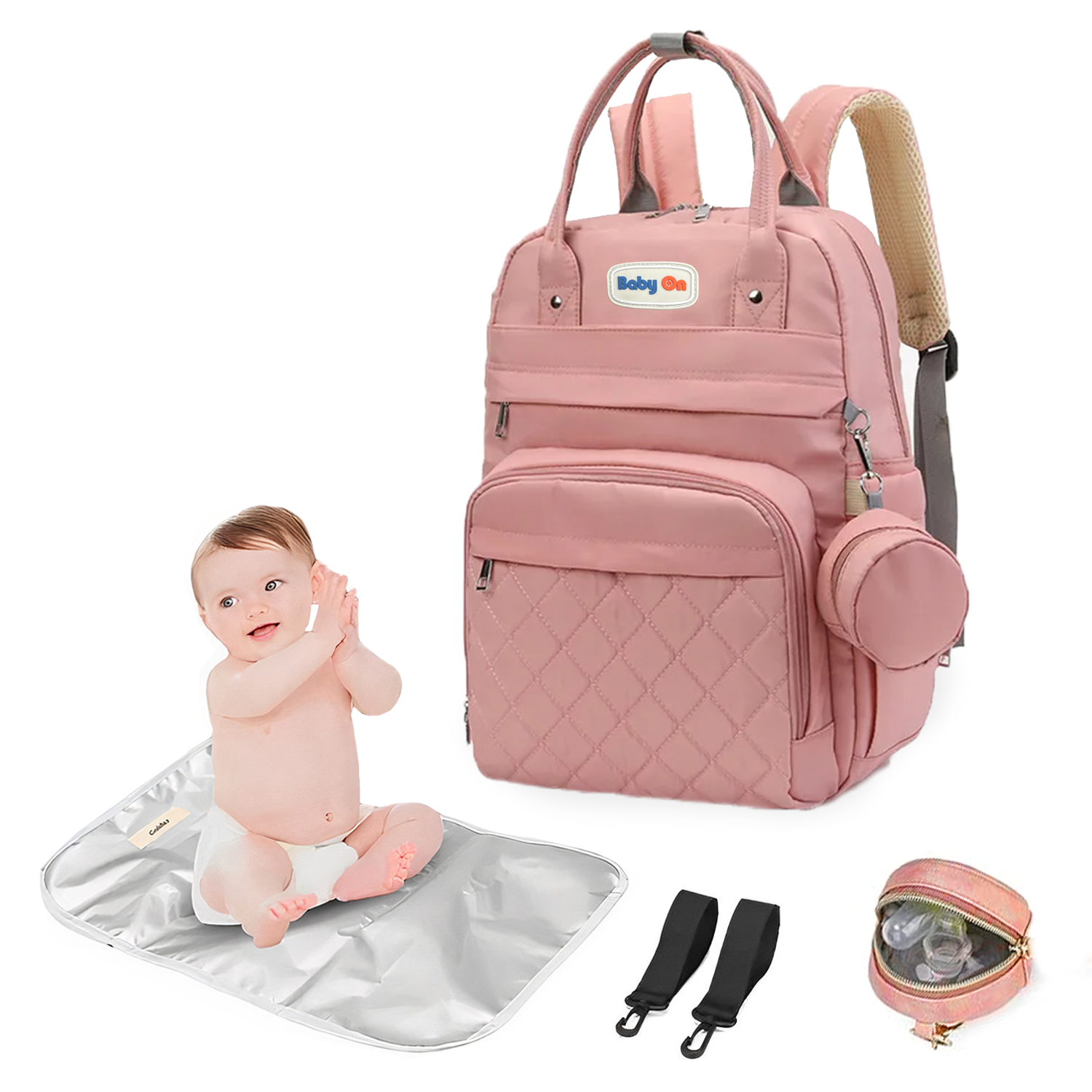 Morral Pañalera De Lujo Con Monedero Y Cambiador Para Bebe