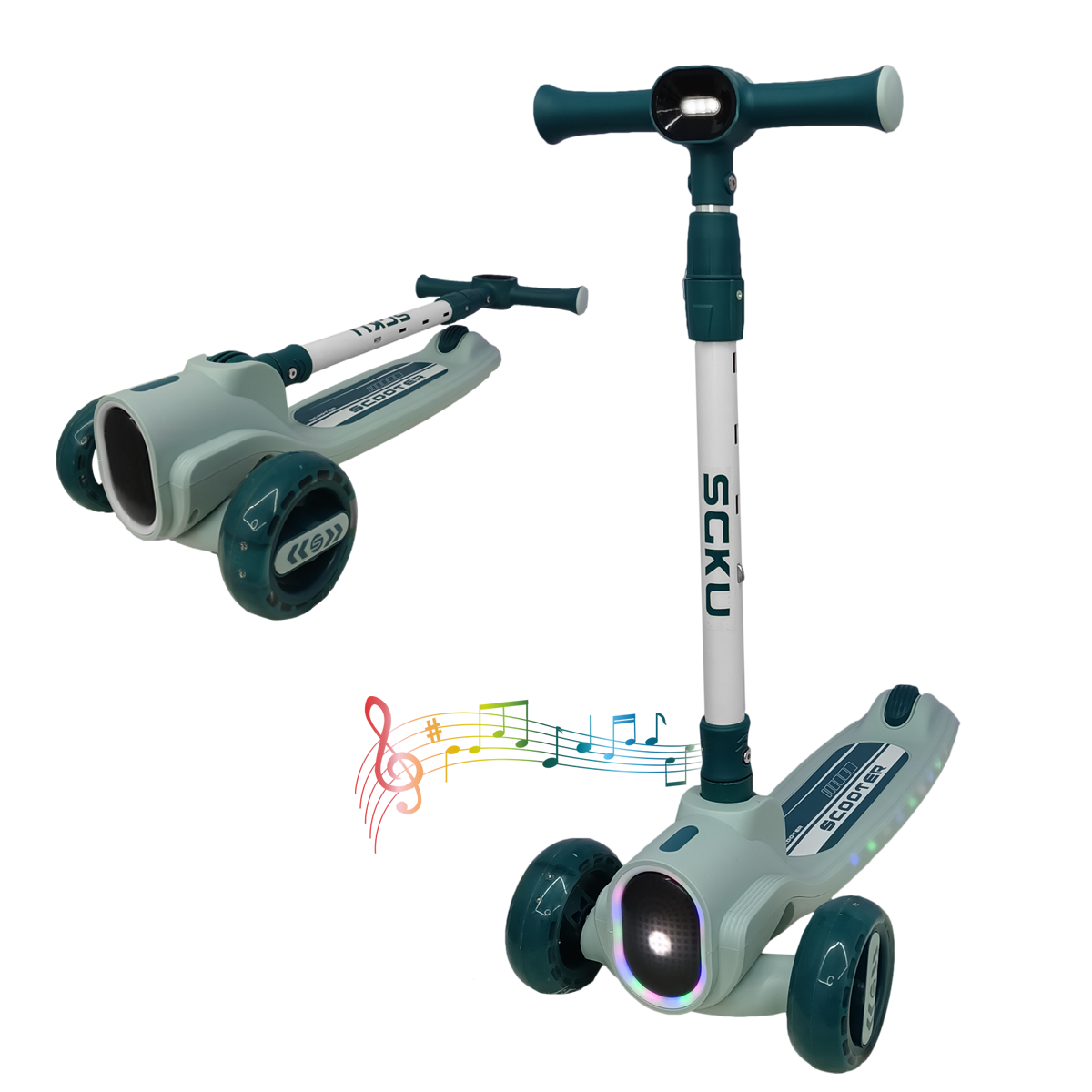Patineta Scooter Plegable 3 Ruedas Musical, Luz Y Sonidos