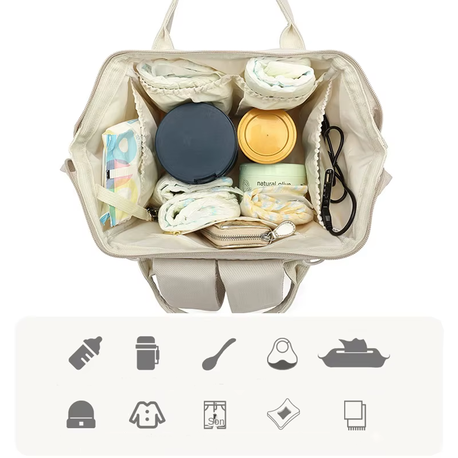 Mochila Pañalera Lux + Cambiador Para Bebes Multiusos Baby On