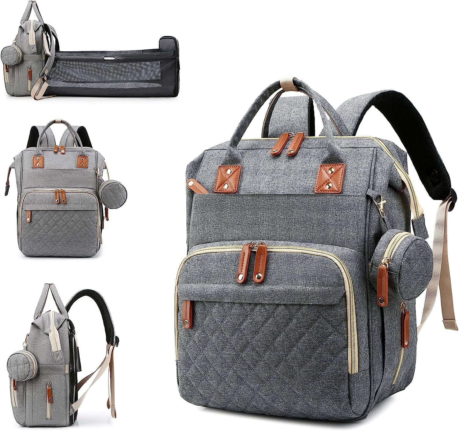 Morral Pañalera Tipo Cuna Con Cambiador 3 en 1