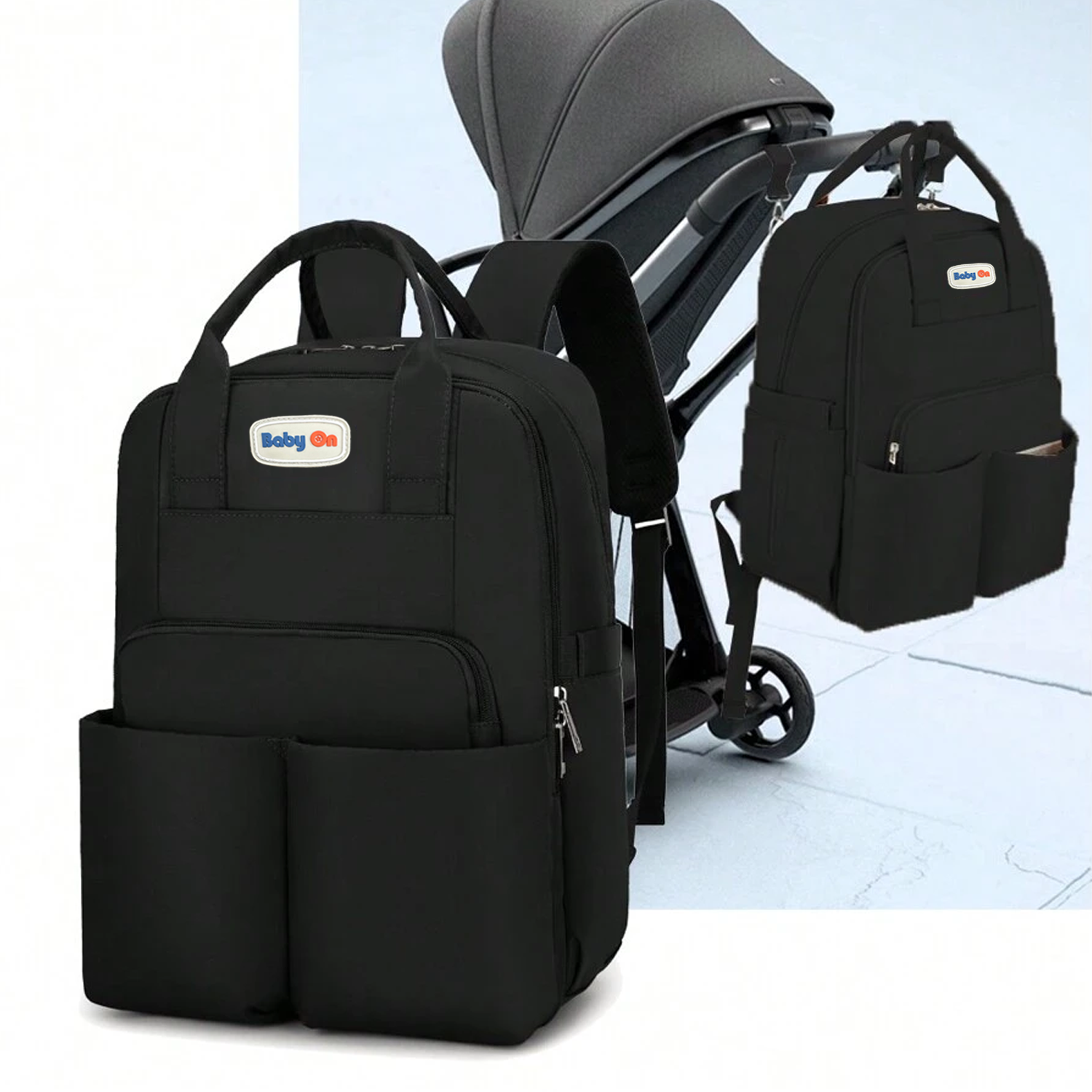 Mochila Pañalera Premium(GRANDE) + Cambiador Multifuncional  Para Bebes Baby On