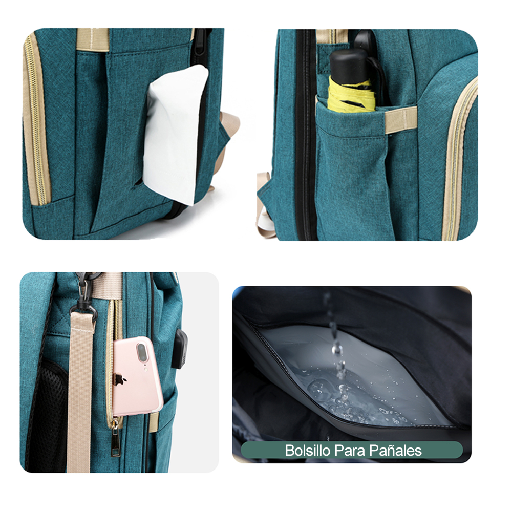 Morral Pañalera Tipo Cuna Con Cambiador 3 en 1
