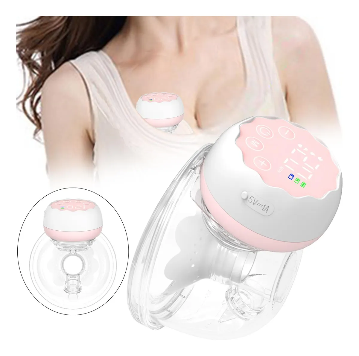 Extractor de Leche Materna Eléctrico Recargable con Doble Copa