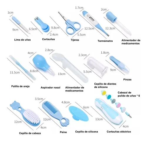 Kit Aseo Bebe Con Estuche 20 Piezas Con Lima