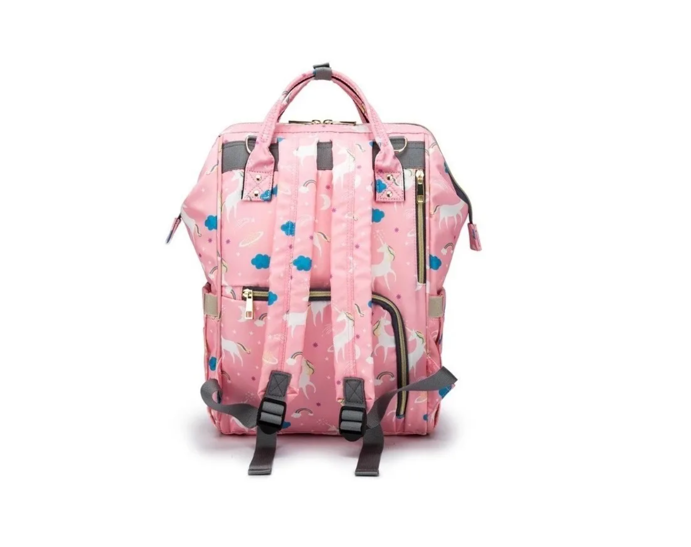 Pañalera Morral Multiusos Estampado De Unicornios