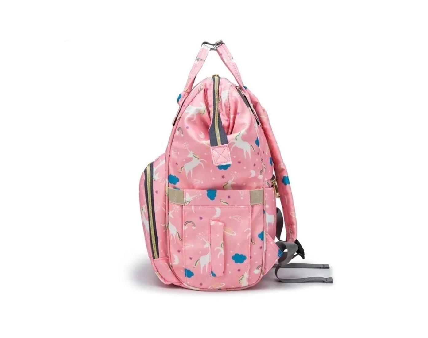Pañalera Morral Multiusos Estampado De Unicornios