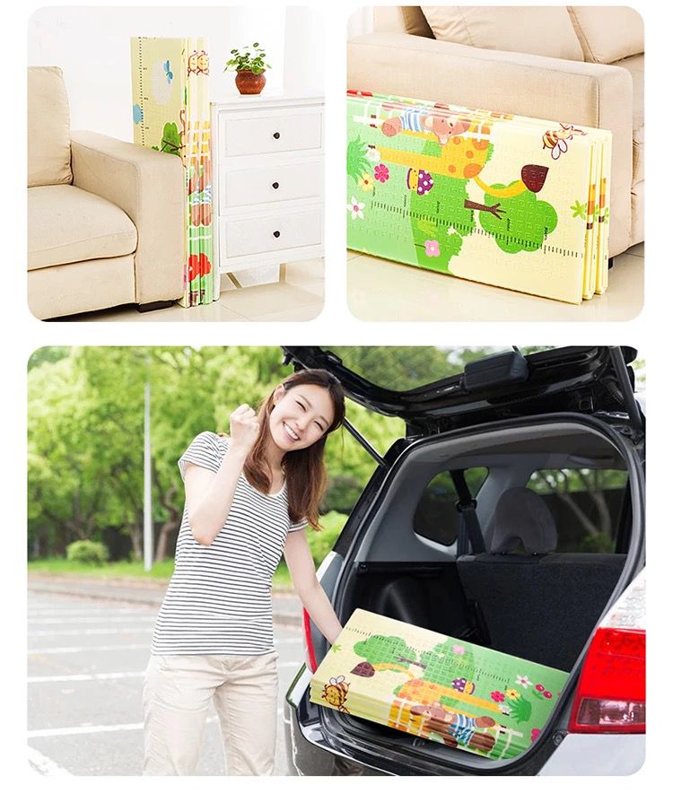Tapete Extra Grande Plegable Para Bebé 200x180 Cm Doble Faz